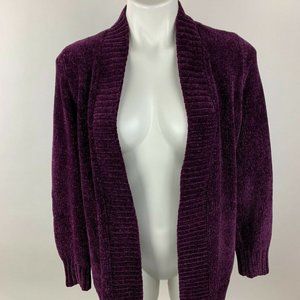Chenille Blouson Open Cardigan